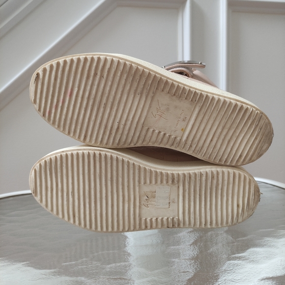 Giuseppe Zanotti Croc Embossed Silver Ankle Strap Sneakers pink Women's 36.5 - Picture 8 of 10